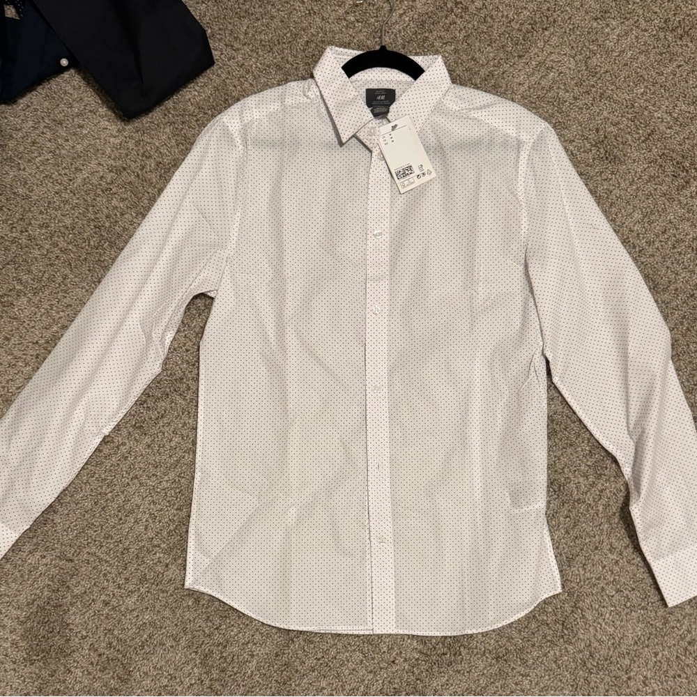 Men's White Patterned Shirt